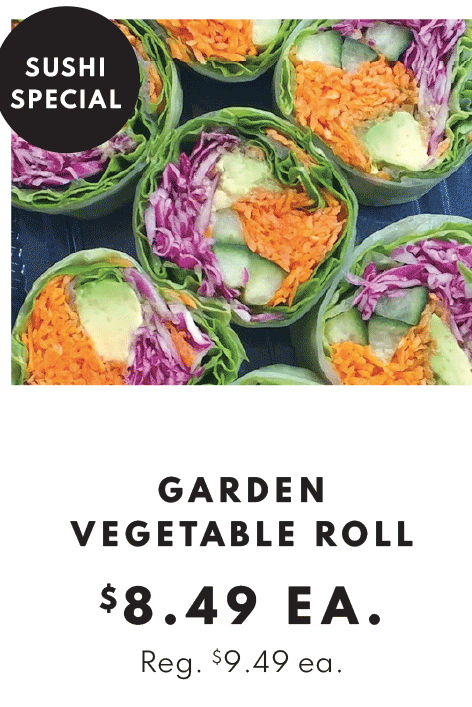 Garden Vegetable Roll - $8.49 each
