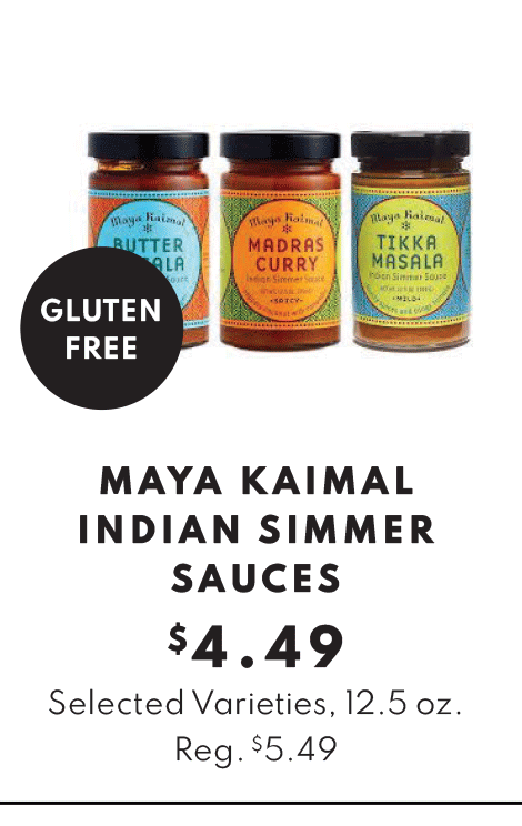 Maya Kaimal Indian Simmer Sauces, selected varieties, 12.5 ounce - $4.49