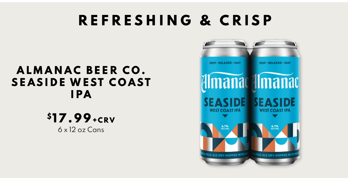 Almanad Beer Co. Seaside West Coast IPA $17.99, 6x12 oz. Cans