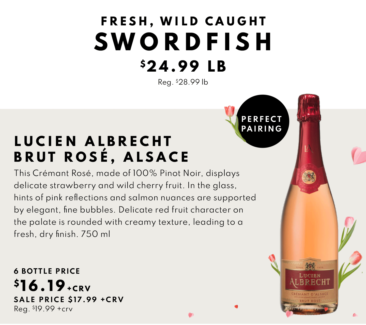 Lucien Albrecth Brut Rose, Alsace $16.19 (6 bottle price)
