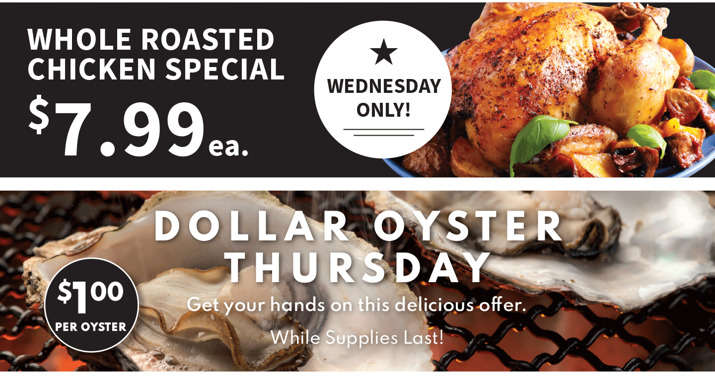 Whole Roasted Chicken Special Wed Only, $7.99 ea