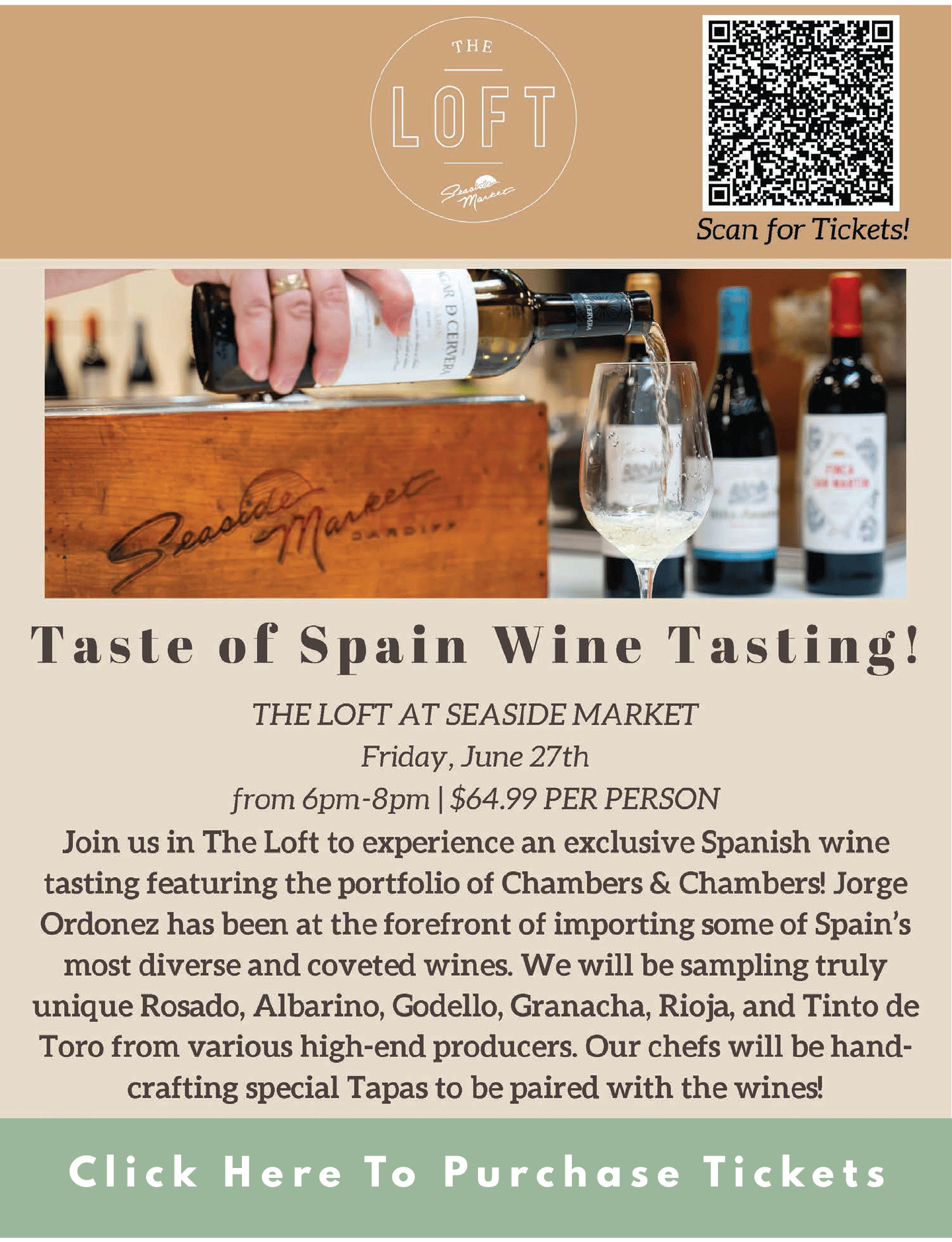 Taste of Spain Wine Event! Friday, June 27th, 6-8pm, $64.99 per person