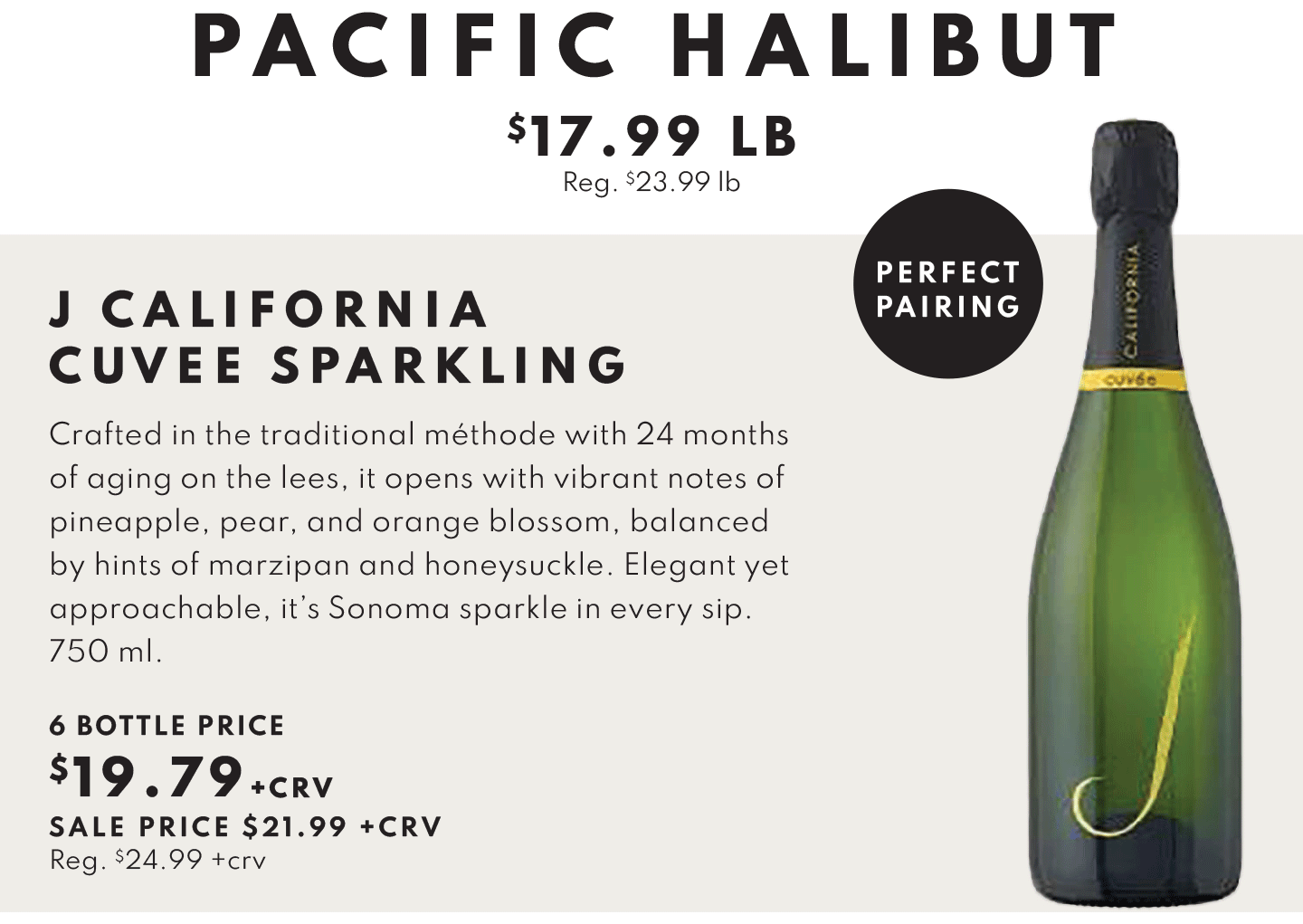 J California Cuvee Sparkling Wine, 750 ml, 6 bottle price $19.79